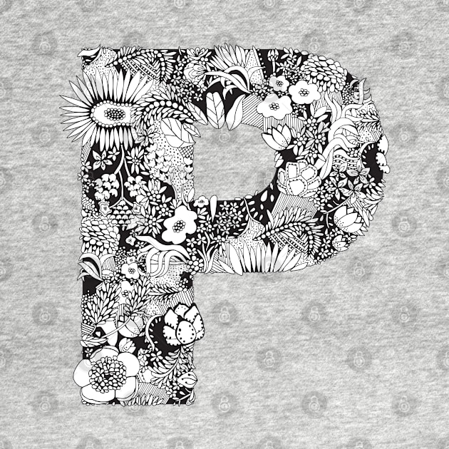 Floral Letter P by HayleyLaurenDesign